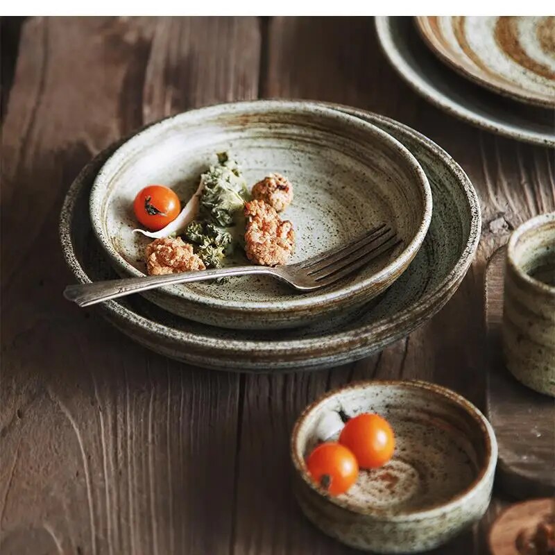 Home Cooking Japanese - 일본 수제 석기 식기 접시와 그릇