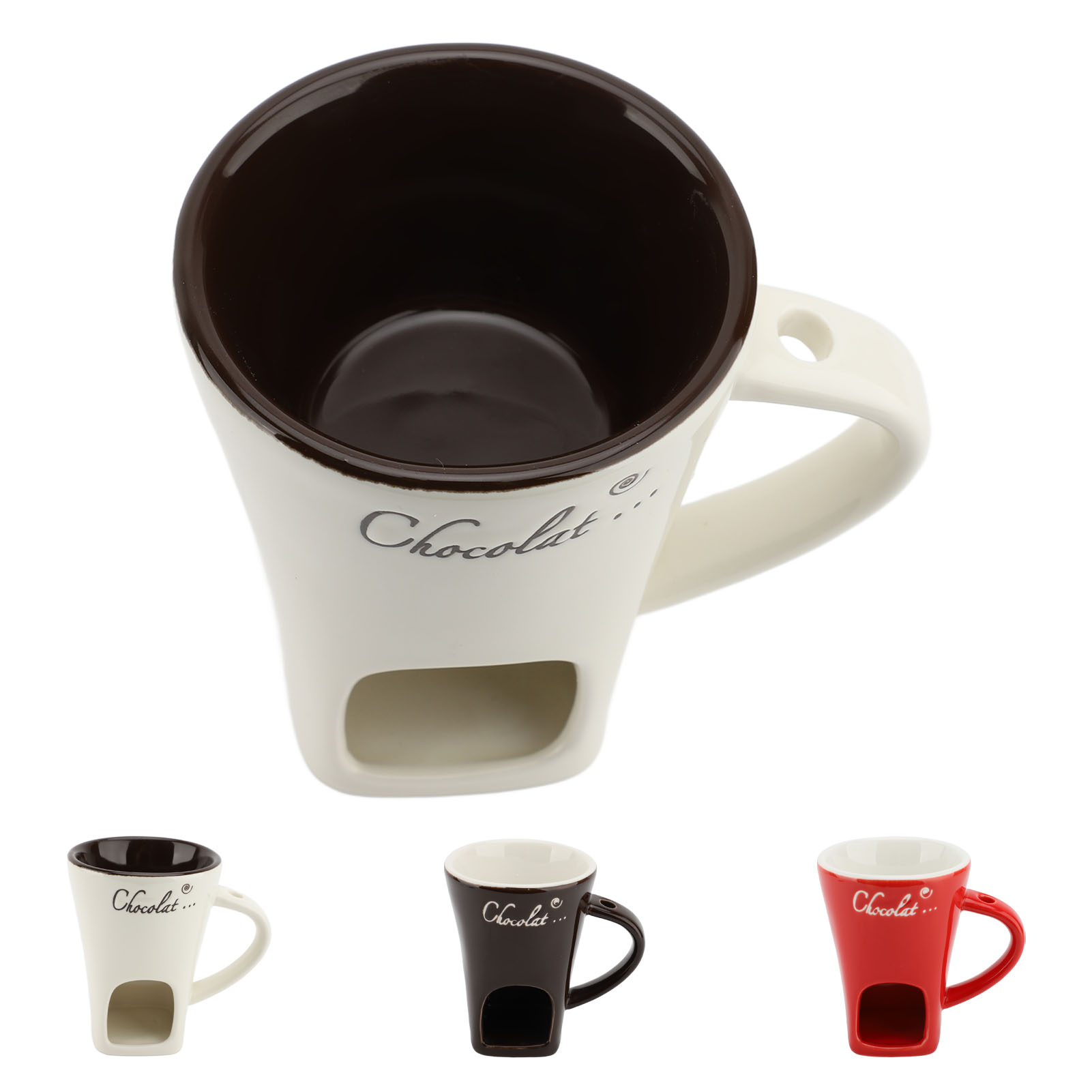 Fondue Pot Ceramic - 초콜릿 멜팅 퐁듀 머그 세라믹 워머