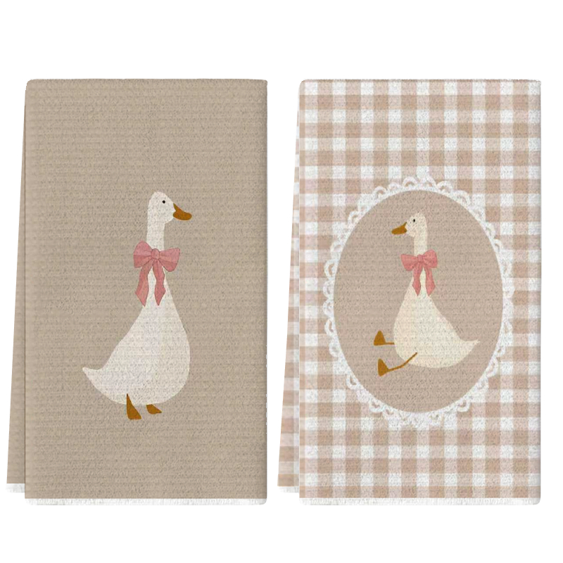 Home Cooking Is The Best - 2개, 귀여운 오리 주방 수건, 40Cm*60Cm