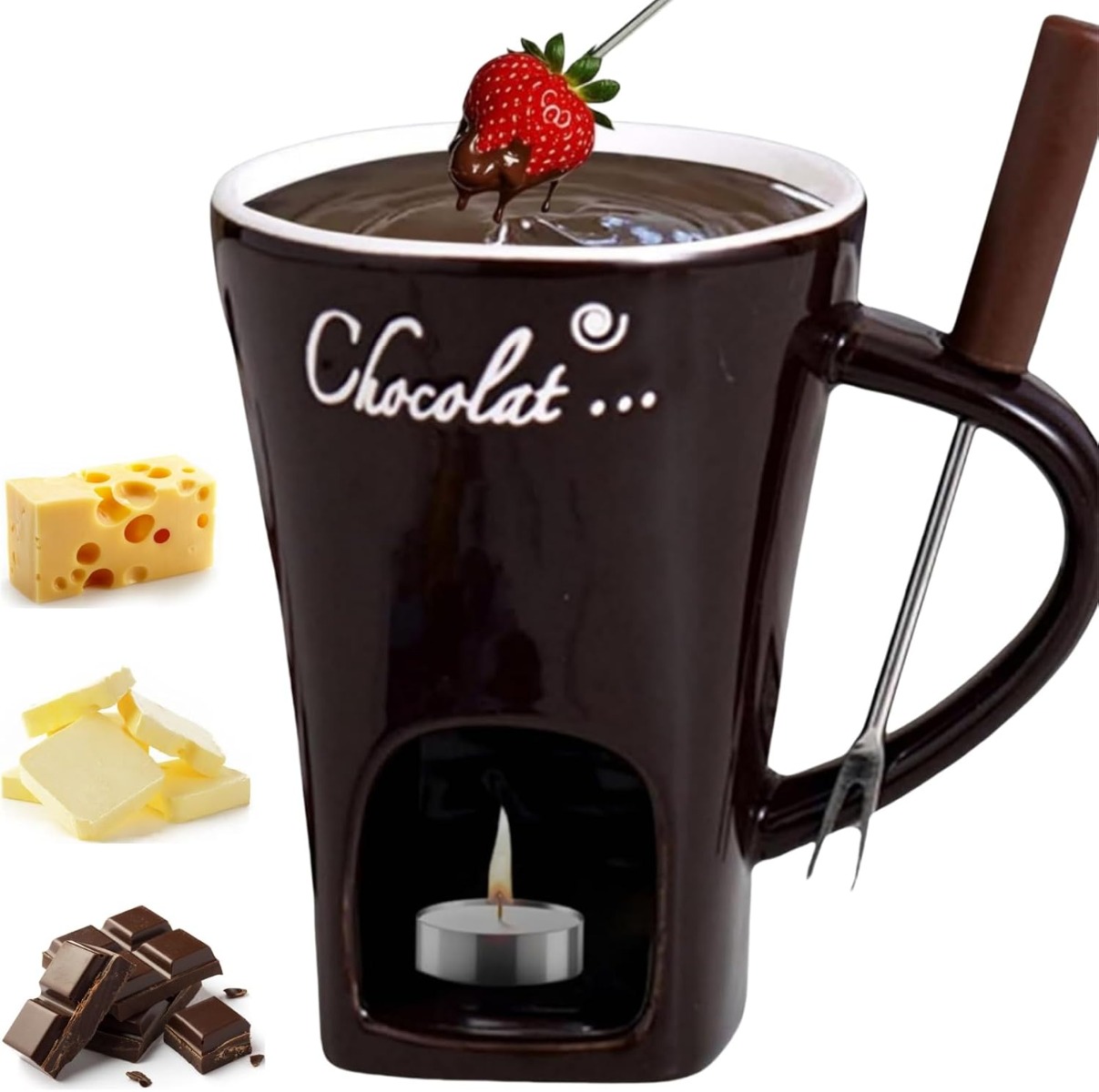 Fondue Pot Ceramic - 세라믹 다기능 초콜릿 퐁듀 머그컵 도자기