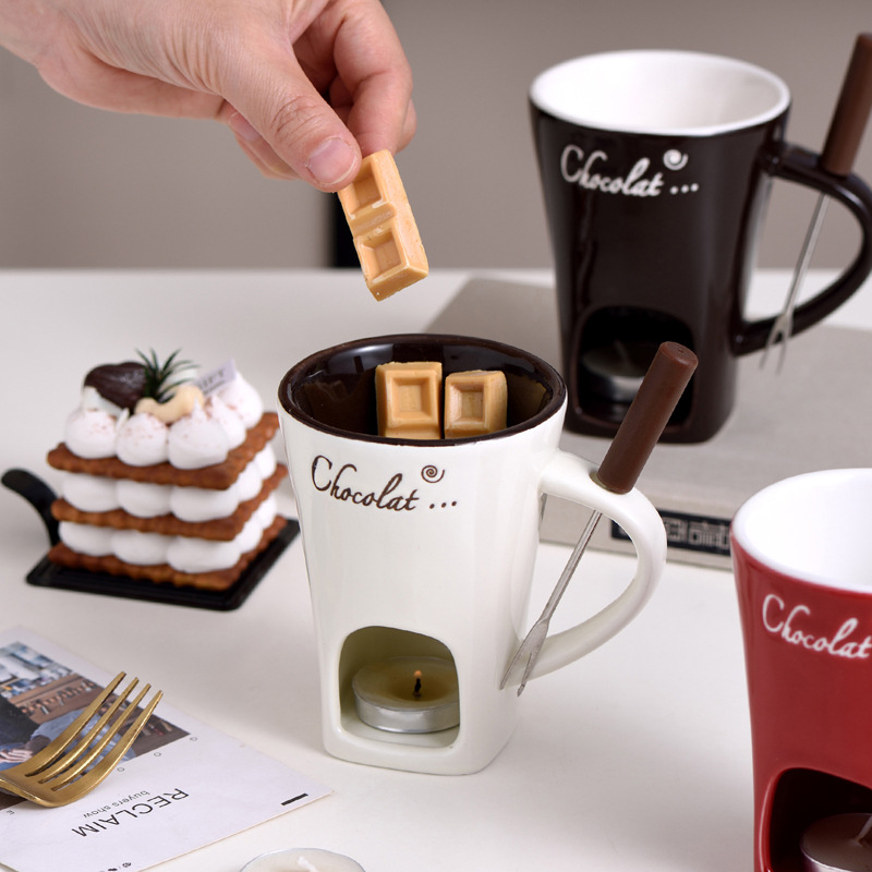 Fondue Pot Ceramic - 퐁듀 머그 치즈 버터 용융 냄비