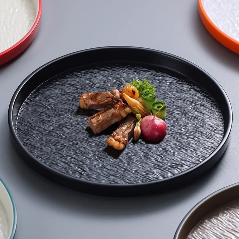 Home Cooking Japanese - 현대 라운드 스톤 멜라민 스테이크 파스타