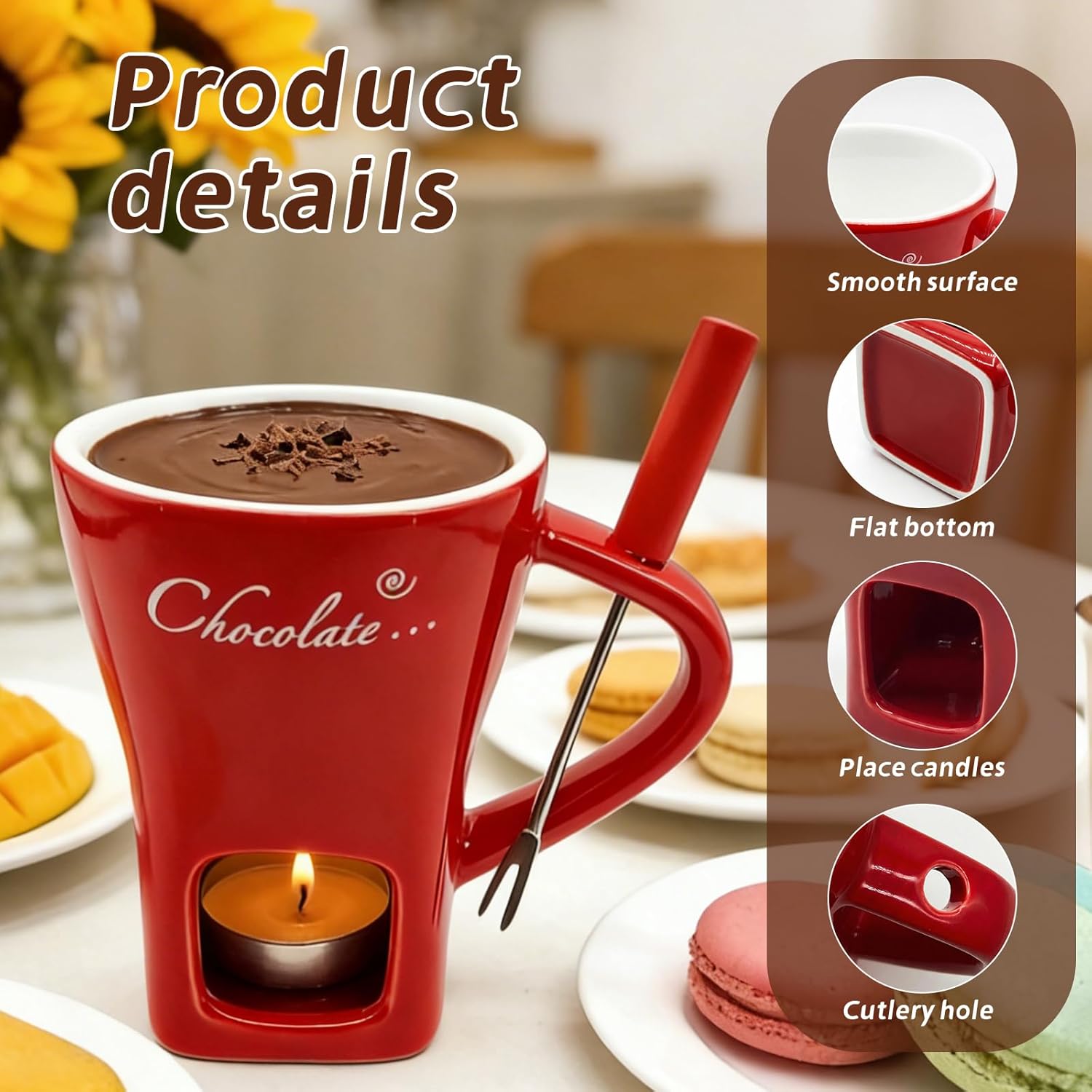 세라믹 초콜릿 멜팅 퐁듀 머그 버터 워머 포트 초콜릿  - Fondue Pot Ceramic 리뷰 및 가격