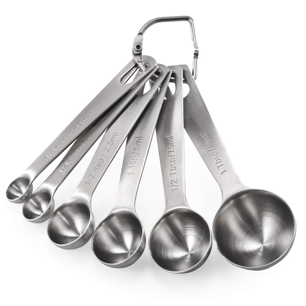 6개 세트 식품 등급 스테인리스 스틸 계량 스푼 긁힘  - Home Cooking Set 리뷰 및 가격