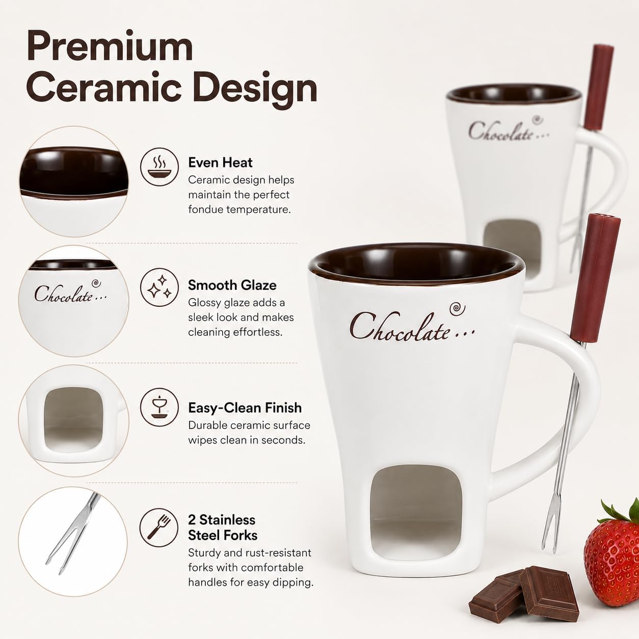 달콤한 세라믹 퐁듀 컵 세트 (포크 포함) 치즈/초콜릿 - Fondue Pot Ceramic 리뷰 및 가격