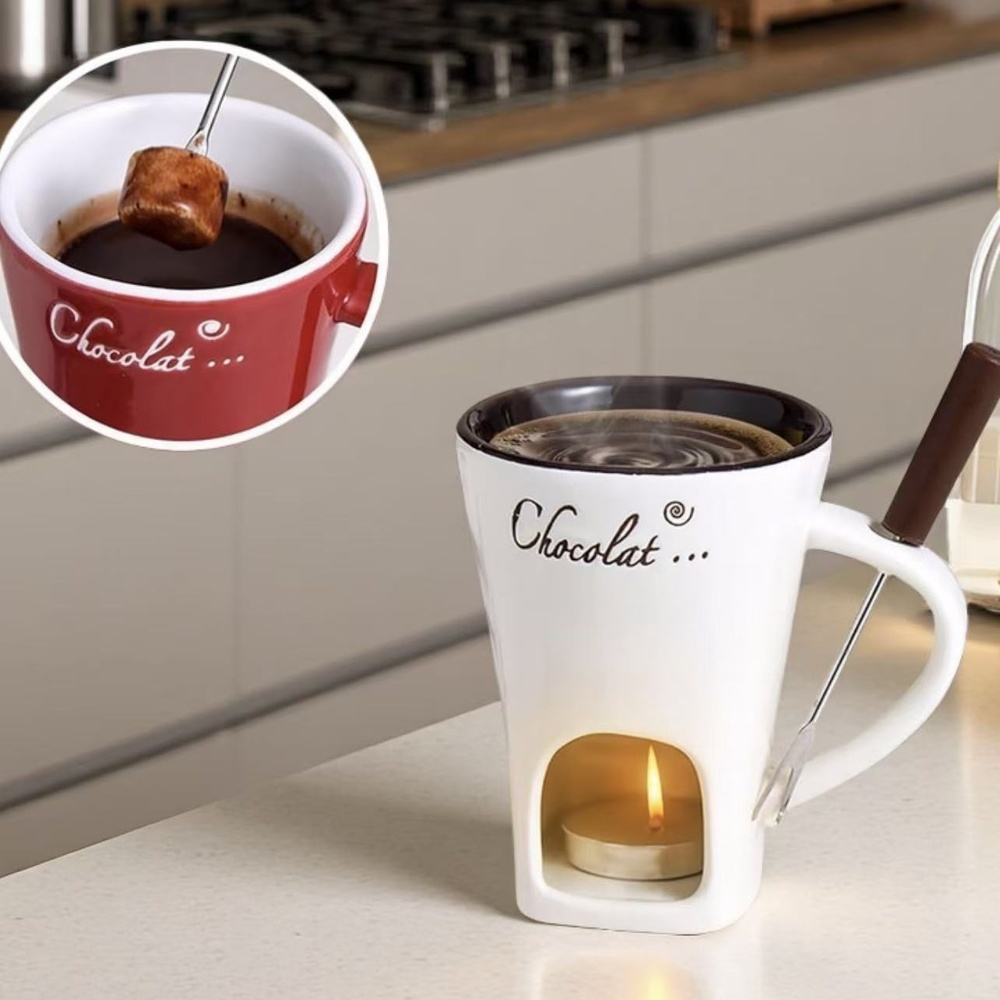 세라믹 초콜릿 퐁듀 머그컵, 창의적인 치즈 멜팅팟 히터 - Fondue Pot Ceramic 리뷰 및 가격