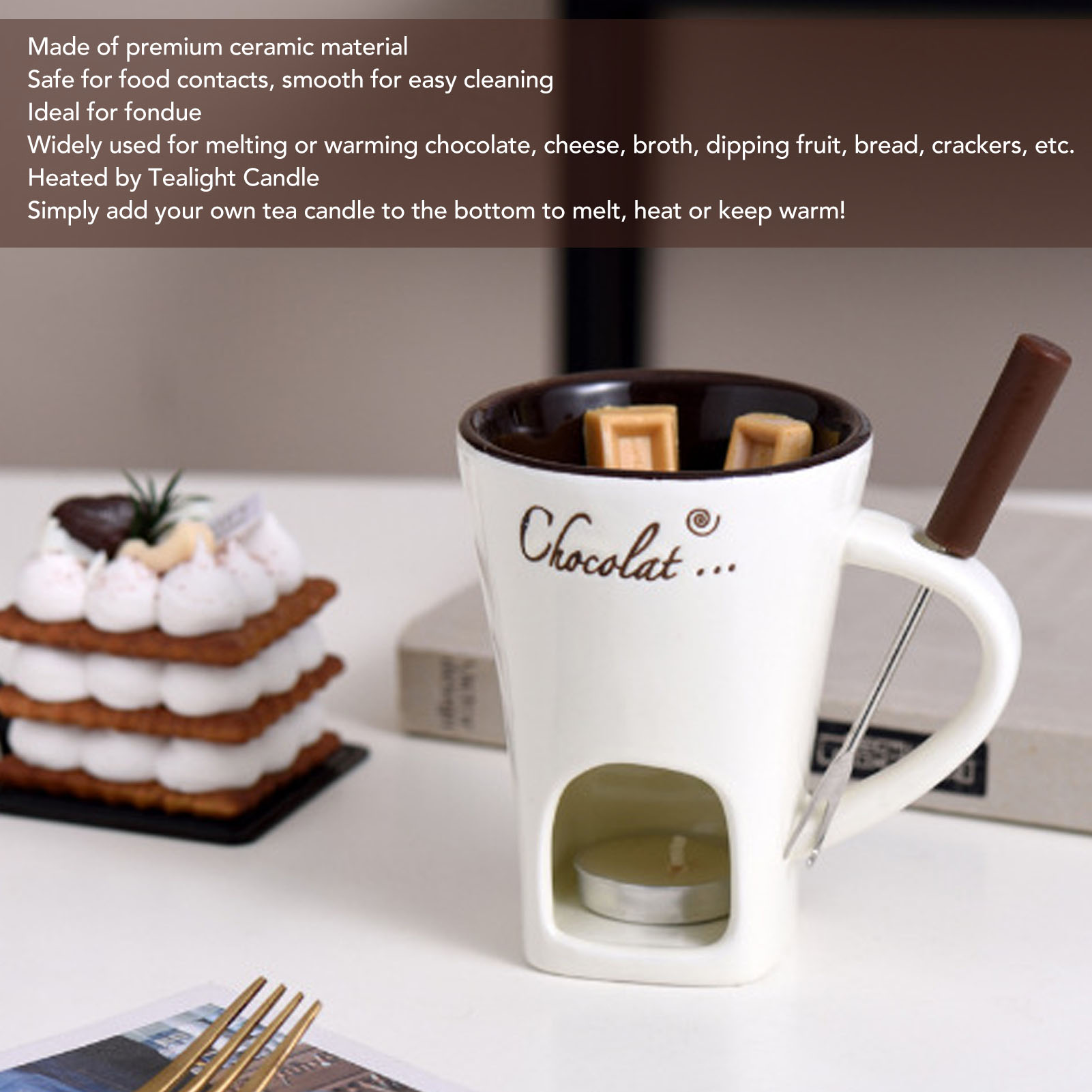 초콜릿 멜팅 퐁듀 머그 세라믹 워머 포트 초콜릿 멜팅  - Fondue Pot Ceramic 리뷰 및 가격