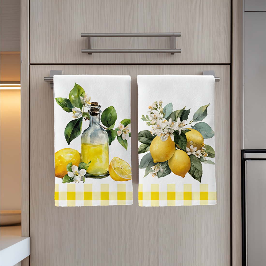 2개, 레몬 꽃무늬 주방 타월, 최고의 주방 타월, 재 - Home Cooking Is The Best 리뷰 및 가격