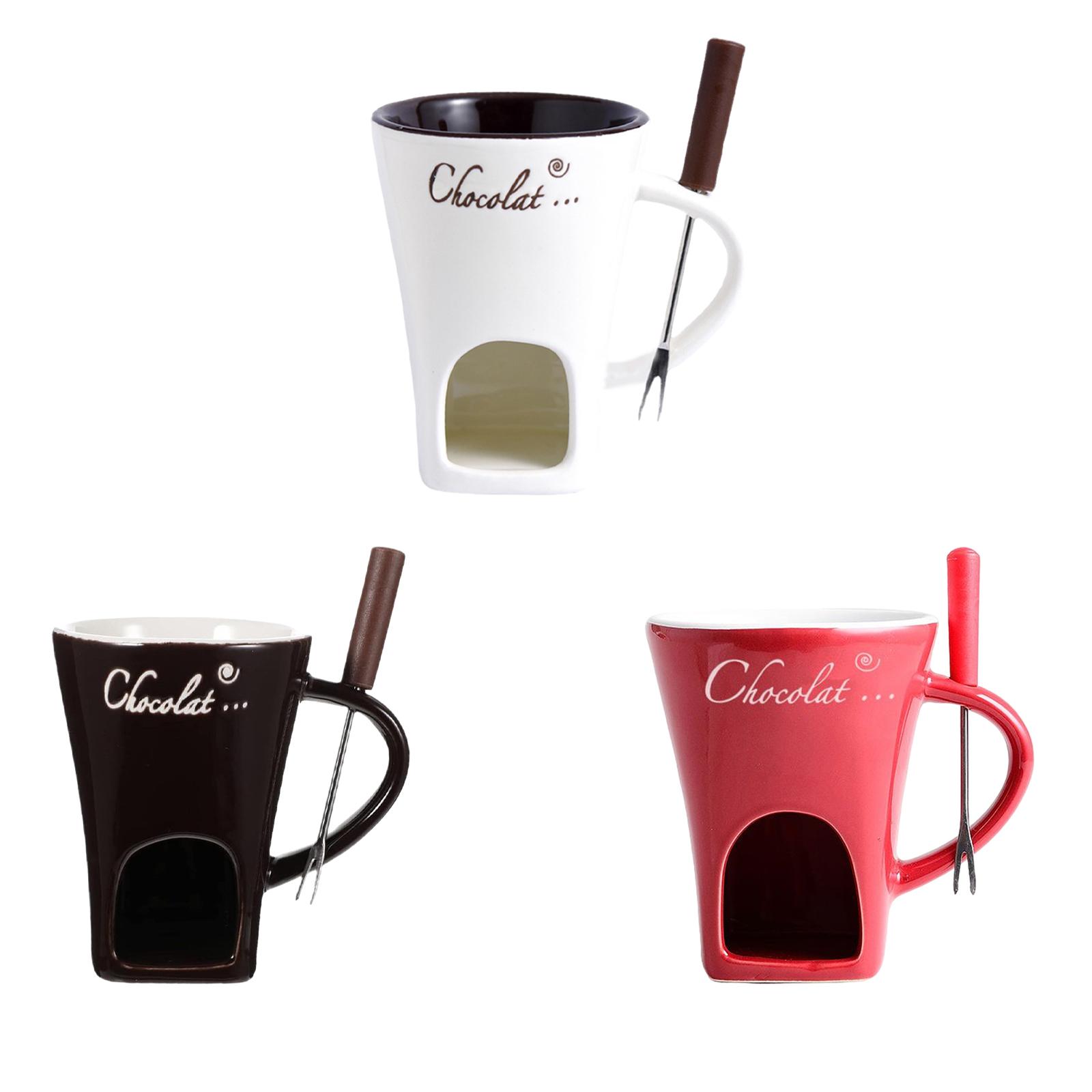 초콜릿 퐁듀 컵 세라믹 머그 세트 (포크 포함) 버터/ - Fondue Pot Ceramic 리뷰 및 가격