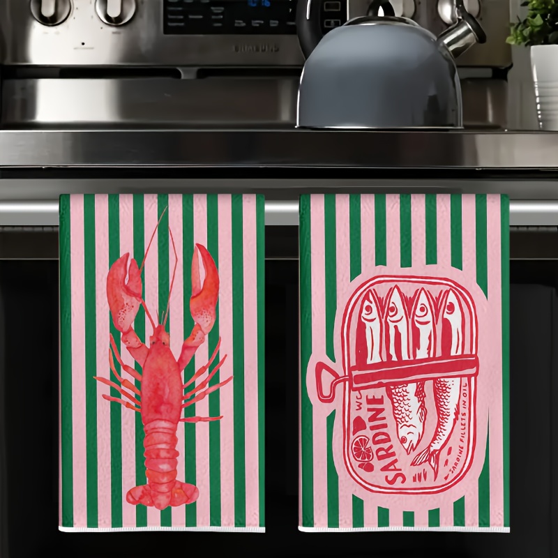 2개, 미국식 레트로 줄무늬 정어리 캔 디자인 주방 타 - Home Cooking Is The Best 리뷰 및 가격