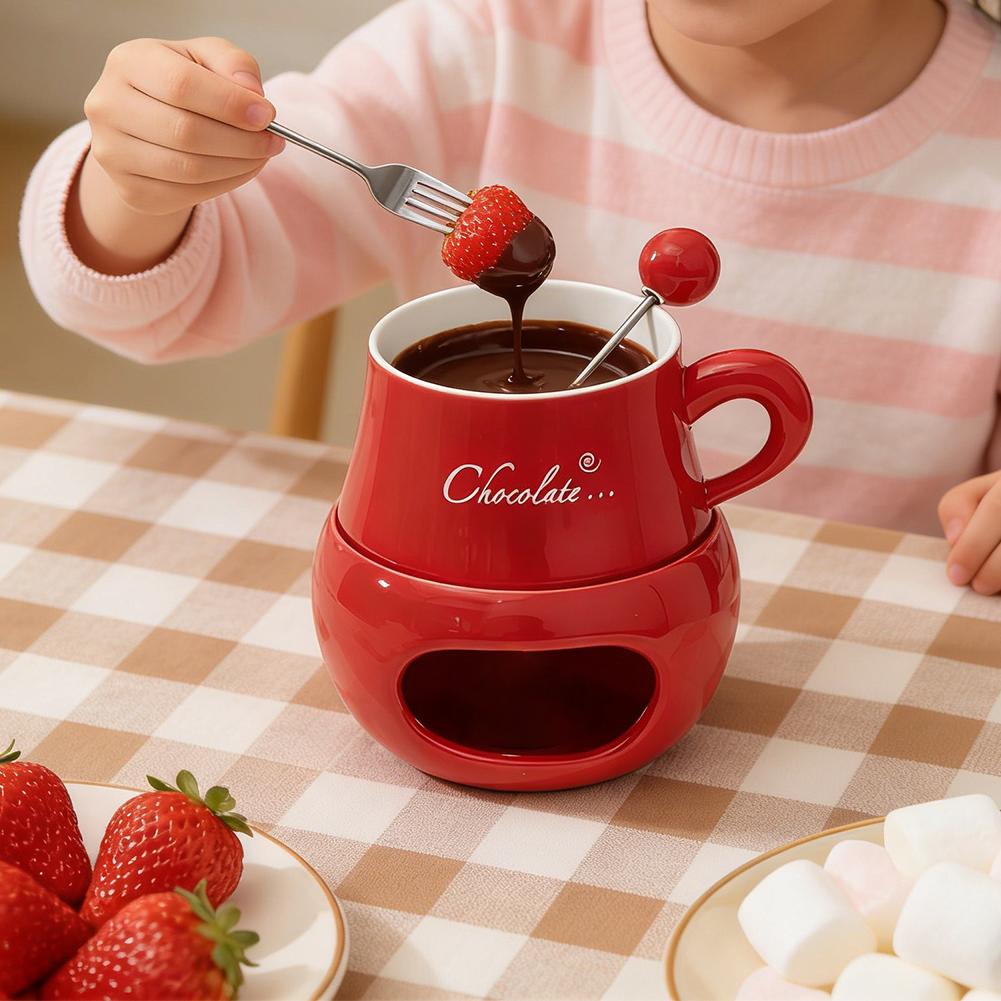 초콜릿 퐁듀 컵 세라믹 포크 포함 티라이트 초콜릿 녹이 - Fondue Pot Ceramic 리뷰 및 가격