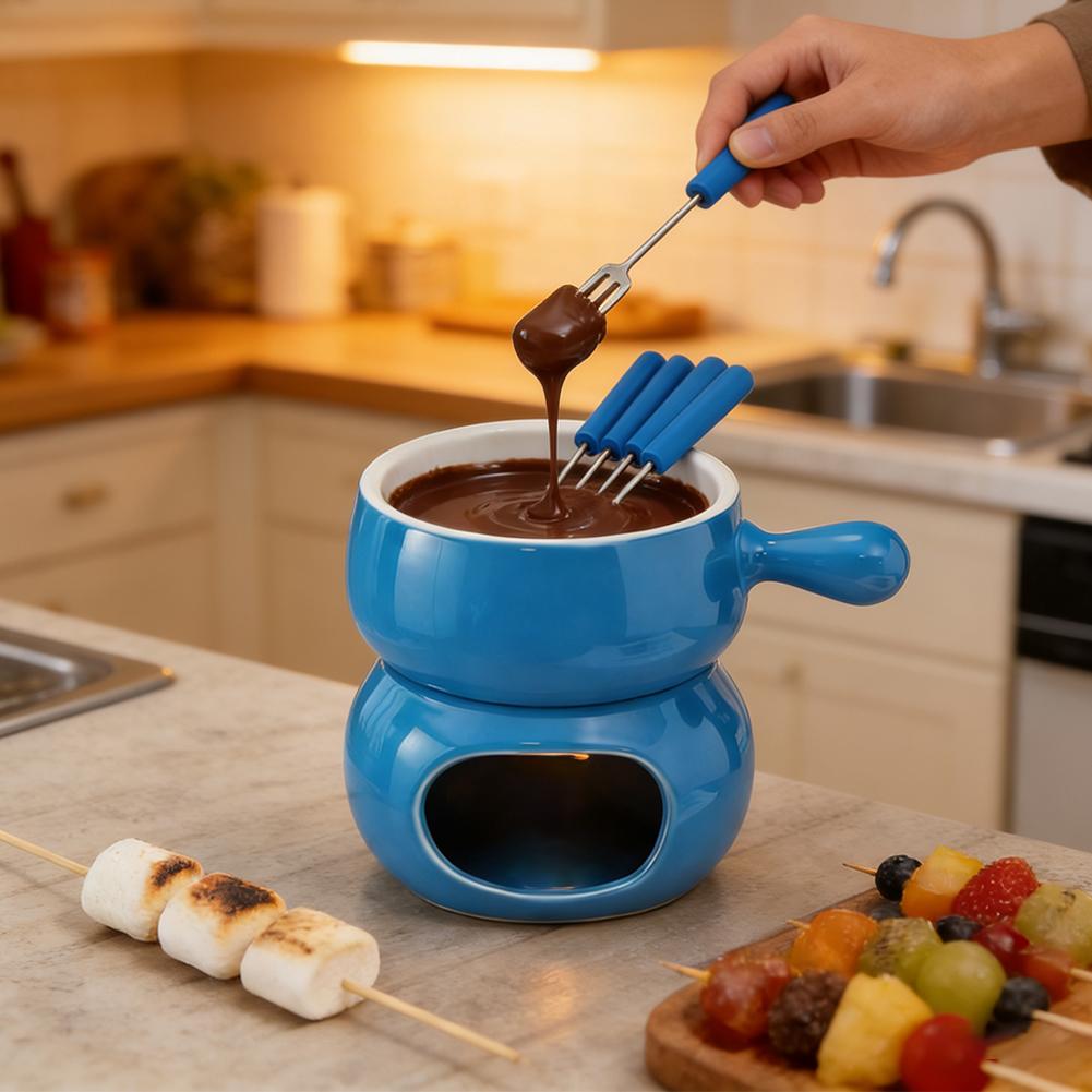 초콜릿 퐁듀 컵 세라믹 포크 포함 티라이트 초콜릿 녹이 - Fondue Pot Ceramic 리뷰 및 가격