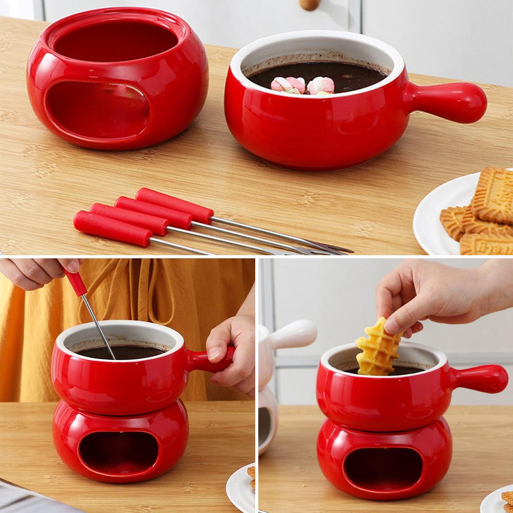 초콜릿 퐁듀 컵 세라믹 포크 포함 티라이트 초콜릿 녹이 - Fondue Pot Ceramic 리뷰 및 가격