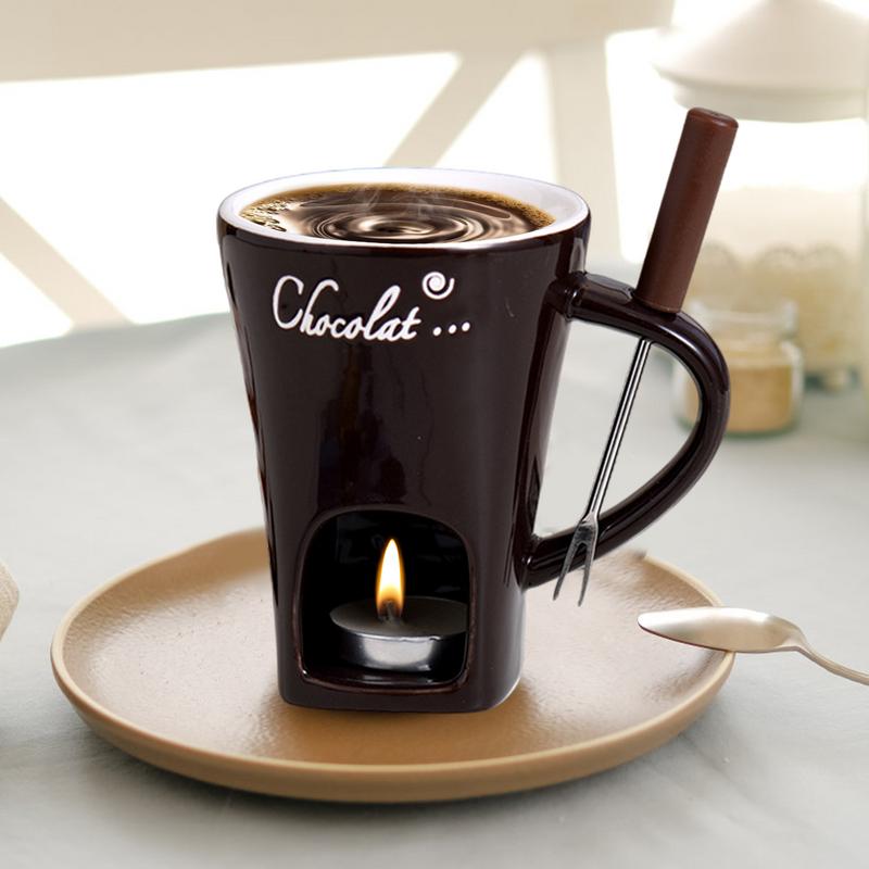 포크 포함 세라믹 멜팅 컵, 초콜릿 퐁듀 머그잔, 레드 - Fondue Pot Ceramic 리뷰 및 가격