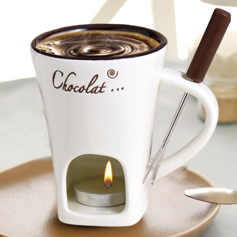 포크 포함 세라믹 멜팅 컵, 초콜릿 퐁듀 머그잔, 레드 - Fondue Pot Ceramic 리뷰 및 가격