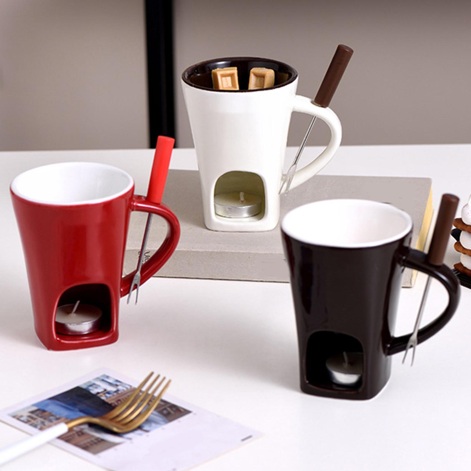 미니 초콜릿 퐁듀 머그 세트 (포크 및 캔들 포함) 퐁 - Fondue Pot Ceramic 리뷰 및 가격